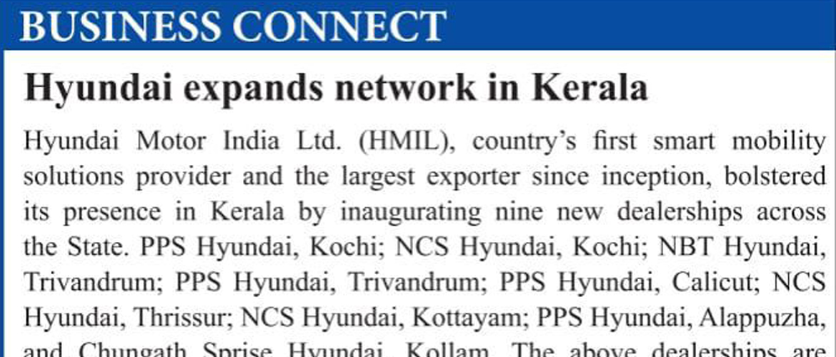 Hyundai Expands Network In Kerala